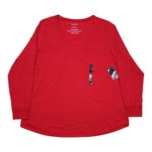 Torrid 2X Long Sleeve Girlfriend Tee Classic Fit 65% Polyester 35% Cotton V-Neck